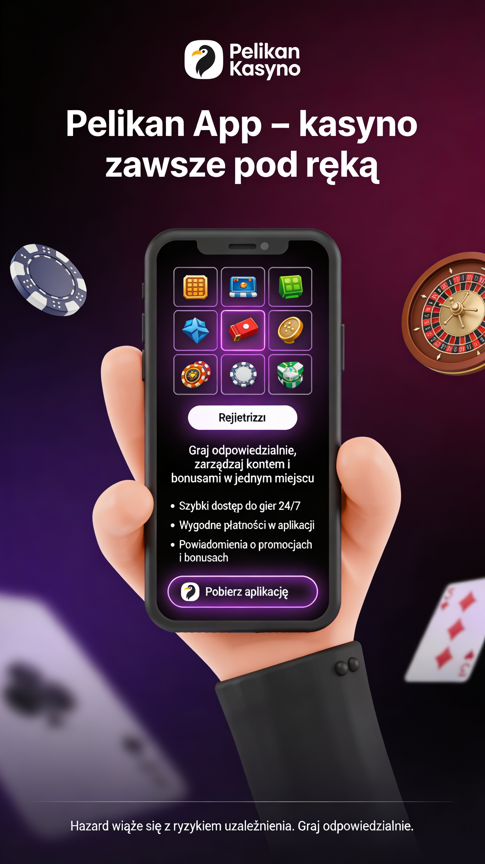 Aplikacja mobilna Pelican Kasyno